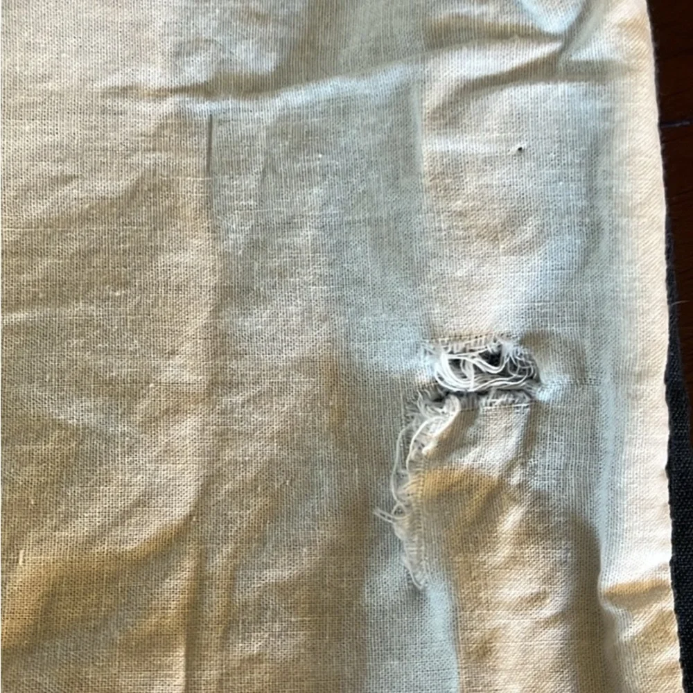 POTTERY BARN KIDS BABY CRIB SKIRT BELGIAN FLAX LINEN 16" DROP NAVY BLUE - Picture 2 of 3